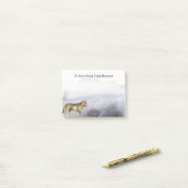 Waterverf Wolf Blue Clouds - Gepersonaliseerd Post-it® Notes (Op bureau)