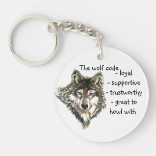 Waterverf Wolf Code Quote, Wolven Dier Sleutelhang Sleutelhanger