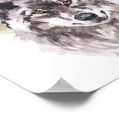Waterverf Wolf Forest Nursery Child Woodland Poster (Hoek)