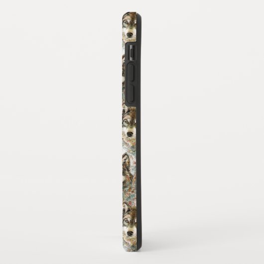 Waterverf Wolf Head, grijze zwarte kleuren Case-Mate iPhone Case (Achterkant/links)