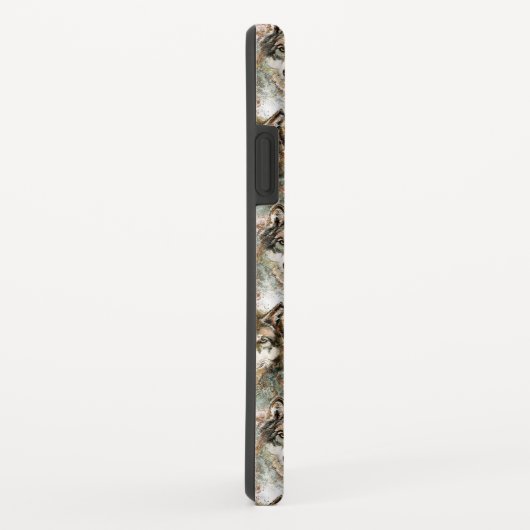 Waterverf Wolf Head, grijze zwarte kleuren Case-Mate iPhone Case (Achterkant/rechts)