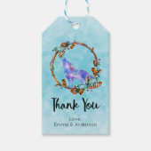 Waterverf Wolf met een Boho Style Wreath Dank je Cadeaulabel (Voorkant)