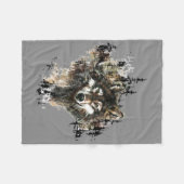 Waterverf Wolf Mountain Animal Art Fleece Deken (Voorkant (Horizontaal))