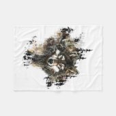 Waterverf Wolf Mountain Animal Art Fleece Deken (Voorkant (Horizontaal))