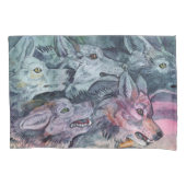 Waterverf Wolf Pack Kussensloop (Voorkant)