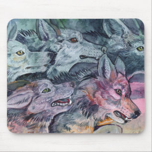 Waterverf Wolf Pack Muismat