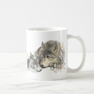 Waterverf Wolf Parent Cubs Koffiemok