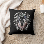 Waterverf Wolf Wild Spirit Animal Kussen (Deken)