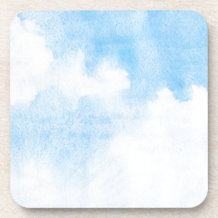 Waterverf wolken en achtergrond bier onderzetter