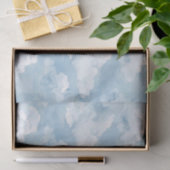 Waterverf Wolken Zacht blauw Tissuepapier (Geschenk)