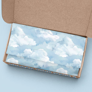 Waterverf wolken Zachte blauwe tint Tissuepapier