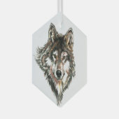 Waterverf Wolven Natuur in het wild Glas Ornament (Voorkant Rechts)
