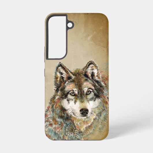 Waterverf Wolven Wildlife Natuur Art Samsung Galaxy Hoesje (Achterkant)