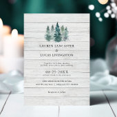 Waterverf Wood Rustic Pine Trees Green Kaart