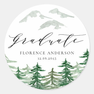 Waterverf Woodland Afstuderen Sticker