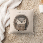 Waterverf Woodland Animal Hedgehog Gepersonaliseer Kussen (Deken)