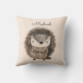 Waterverf Woodland Animal Hedgehog Gepersonaliseer Kussen (Achterkant)
