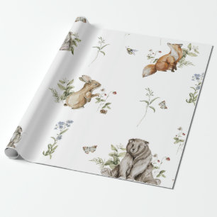 Waterverf Woodland Animal Wrapping Paper Cadeaupapier