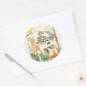 Waterverf Woodland Animals Blessings Scripting Ronde Sticker (Envelop)