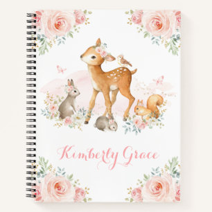  Waterverf Woodland Animals / Blush Floral Notitieboek