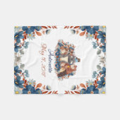 Waterverf Woodland Animals Fleece Deken (Voorkant (Horizontaal))