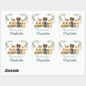Waterverf Woodland Animals Green Bookplate Labels (Vel)