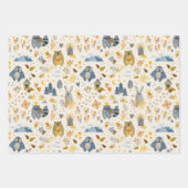 Waterverf Woodland Animals Pattern Inpakpapier Vel (Voorkant)
