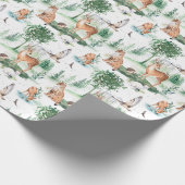 Waterverf Woodland Baby Animal Pattern Cadeaupapier (Hoek)