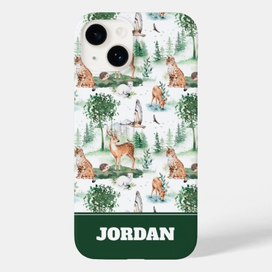 Waterverf Woodland Baby Animal Pattern Case-Mate iPhone Case (Achterkant)