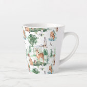 Waterverf Woodland Baby Animal Pattern Latte Mok (Rechts)