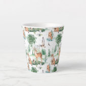 Waterverf Woodland Baby Animal Pattern Latte Mok (Voorkant)