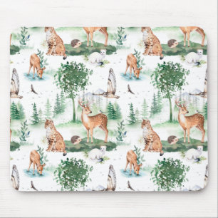 Waterverf Woodland Baby Animal Pattern Muismat
