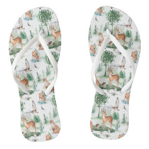 Waterverf Woodland Baby Animal Pattern Teenslippers