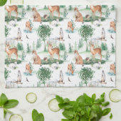 Waterverf Woodland Baby Animal Pattern Theedoek (Gevouwen)