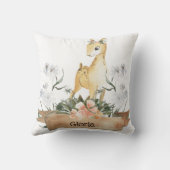Waterverf Woodland Baby Fawn Aangepaste naam Kussen (Achterkant)