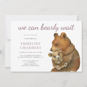 Waterverf Woodland Beren Baby shower Kaart