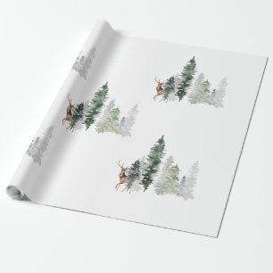 Waterverf Woodland Deer Cadeaupapier