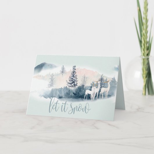 Waterverf Woodland Deer Kaart (Voorkant)