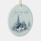 Waterverf Woodland Deer Keramisch Ornament (Rechts)