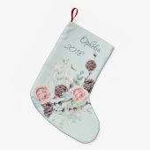 Waterverf Woodland Deer Kleine Kerstsok (Voorkant (Hangend))