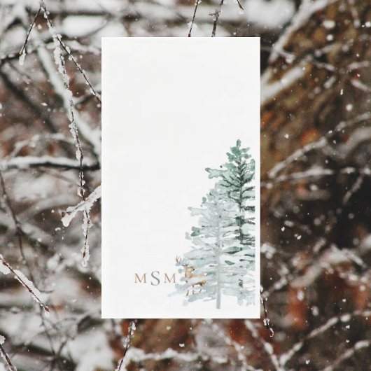 Waterverf Woodland Deer Monogram Servet