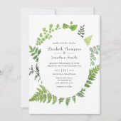 Waterverf Woodland Forest Greenery Wedding Kaart (Voorkant)