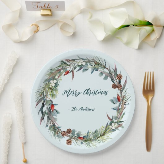 Waterverf Woodland Forest krans papier Bord (Huwelijk)