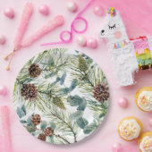 Waterverf Woodland Forest Vakantie Papieren Bordje (Feest)