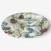 Waterverf Woodland Forest Vakantie Papieren Bordje (Gekanteld)