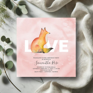 Waterverf Woodland Fox Birthday Party