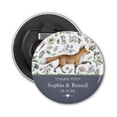 Waterverf Woodland Fox Greenery Hartelijk dank Button Flesopener (Voorkant)