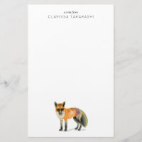 Waterverf Woodland Fox | Jouw namen toevoegen