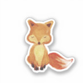 Waterverf Woodland Fox Sticker (Voorkant)