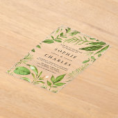 Waterverf Woodland Greenery Lijst bruiloft Acryl Uitnodigingen (Laagn)